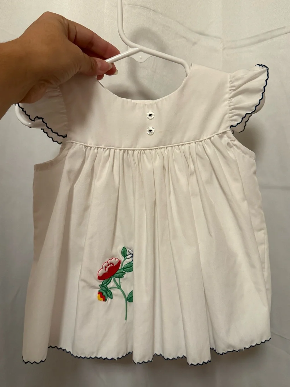 Vintage White Dress with Small Multicolor Prints